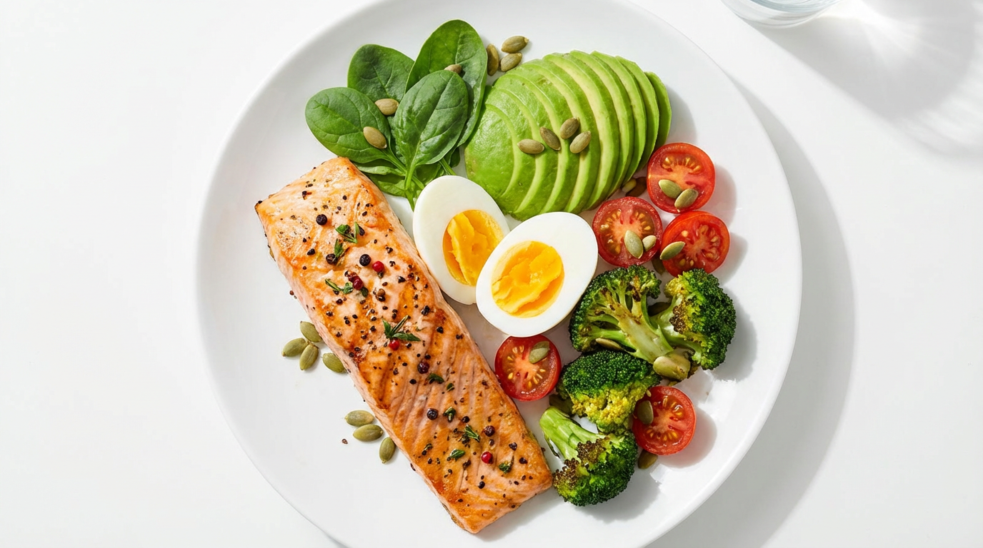Keto salmon plate